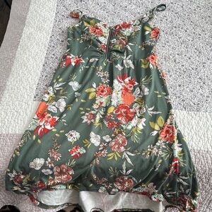 Kismet Green Floral Patterned Dress